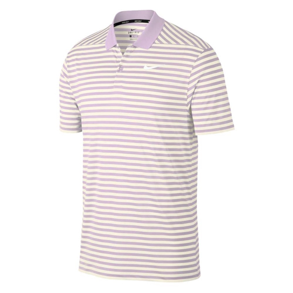 Nike Golf Dri-Fit Victory Polo Purple Lilac Mist/White Stripes Mens Size XL